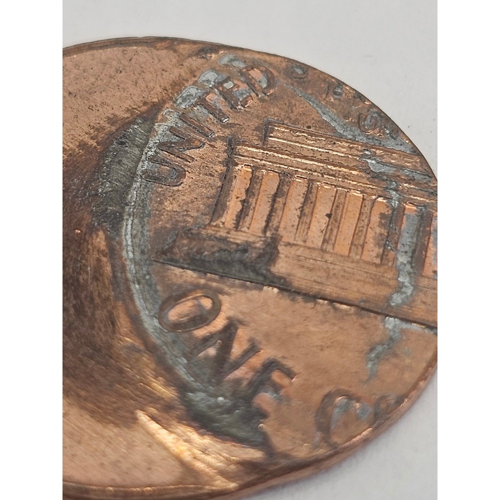 US Mint Error Lincoln Penny Off-Center Strike Copper One Cent Fair Rare Coin